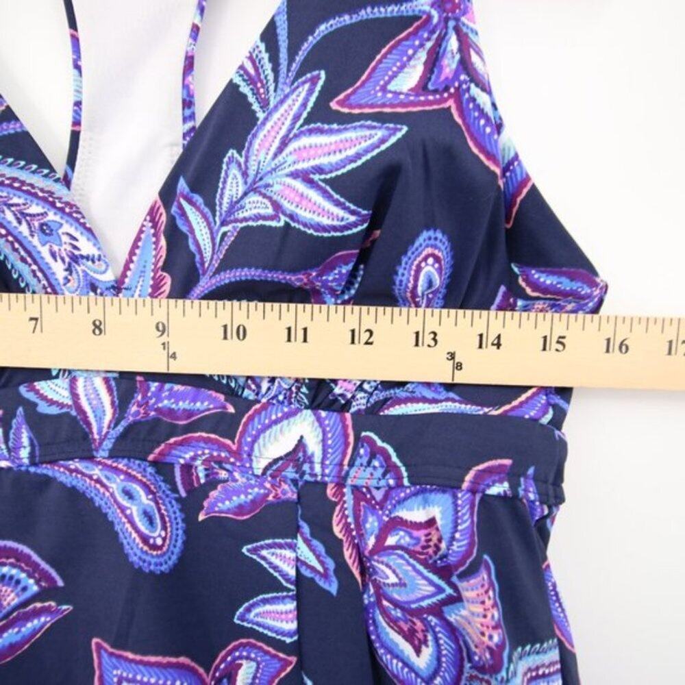 NWOT Lands End Purple Paisley Racerback Tankini Swim Top Super Soft Size 10 - Picture 5 of 8